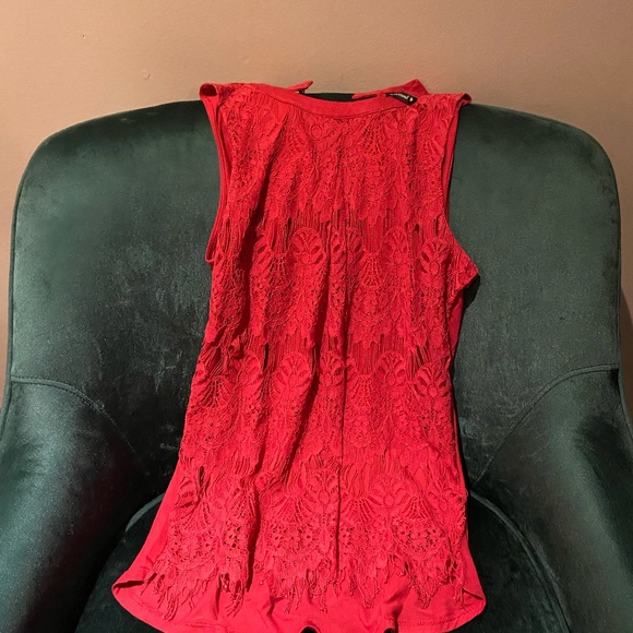 Red lace top - Picture 1 of 5